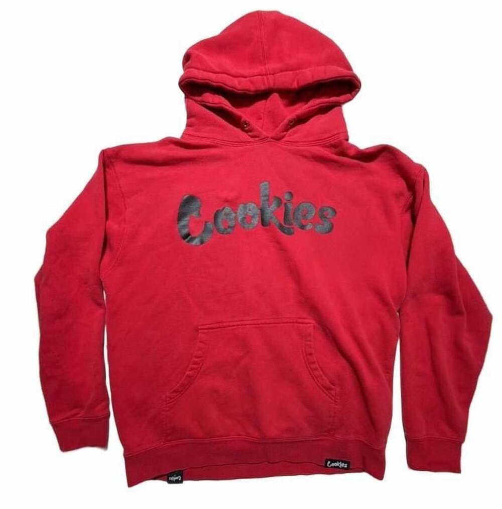 Cookies Brand L Red Pullover Hoodie Sweatshirt with Black Logo